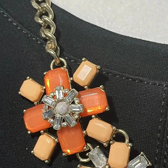 Art Deco Floral Jewelled Necklace  Costume Jewelry - Picture 4 of 7